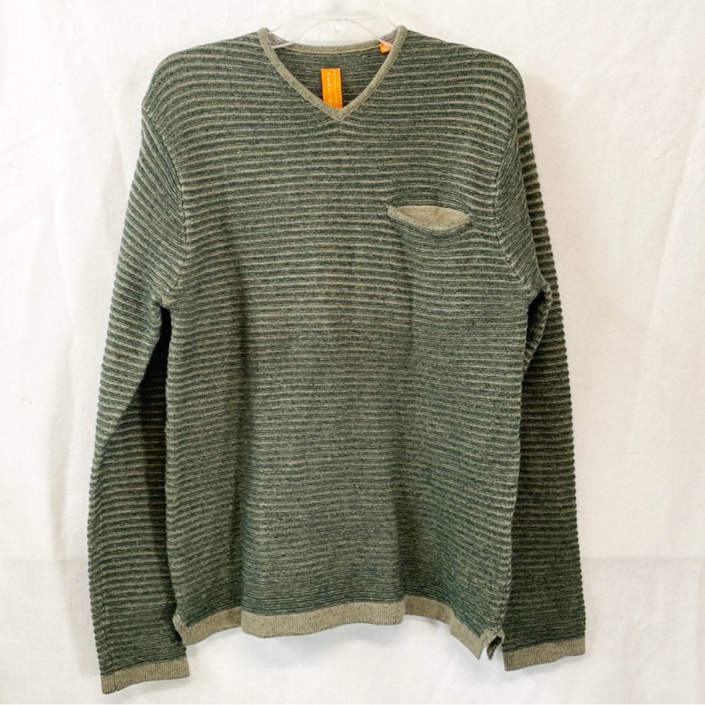Vertical Robert Compstock Mens 3-D Knit V-Neck Sweater Pullover Wool Blend Med‎